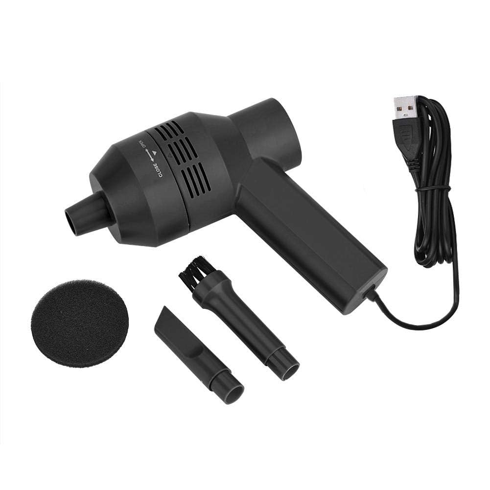 Mini Odkurzacz Ręczny z Klawiaturą USB - Zestaw Do Wielokrotnego Ładowania, Przenośny Elektryczny Do Klawiatur PC z Gąbką (Czarny)