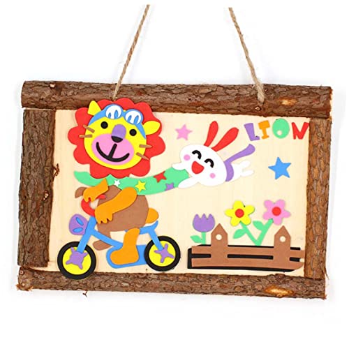 CORHAD Natural Wood Photo Frames Diy Bark Embryo Frames for and Girls Art Craft Decorative Set