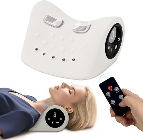 Masajeador de cuello, masajeador cervical 3 en 1, alivio térmico + 9 modos, portátil para el hogar, oficina, viajes (uso diario de masaje de cuello)