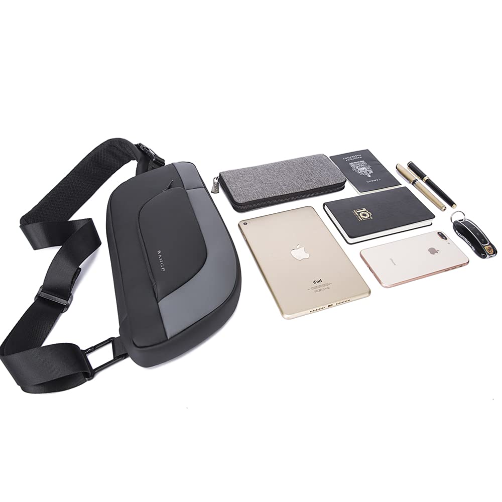 Borsa a tracolla versatile per sport all'aperto, viaggi e uso quotidiano (grigio)