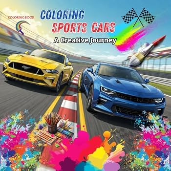 Paperback Coloring Sports Cars - A Creative Journey Book