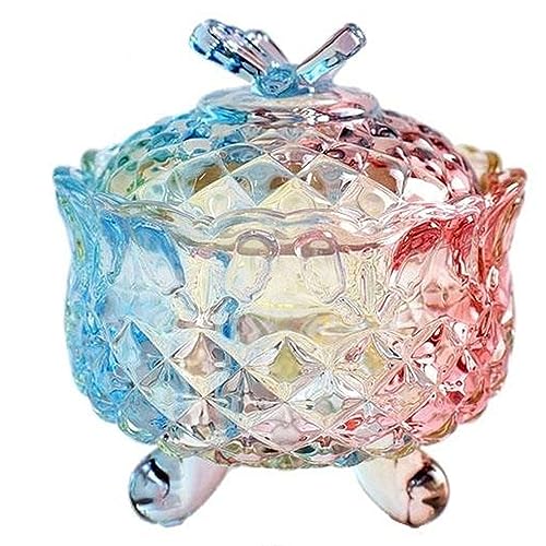 MYUYEE Tarro de Cristal Europeo Deslumbrante y Colorido para Guardar Dulces Multifuncional para Joyas mermeladas Aperitivos Galletas Avena D-SS,D