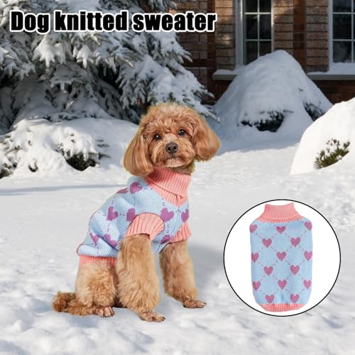 Hundepullover, Hund Rollkragenpullover Strickpullover, Winter Warmer H-undepullover, Hun-depullover Kleine Hunde, Weihnachten Hund Pullover, Haustier Pullover Rollkragen, für Kleine Hunde und Katzen