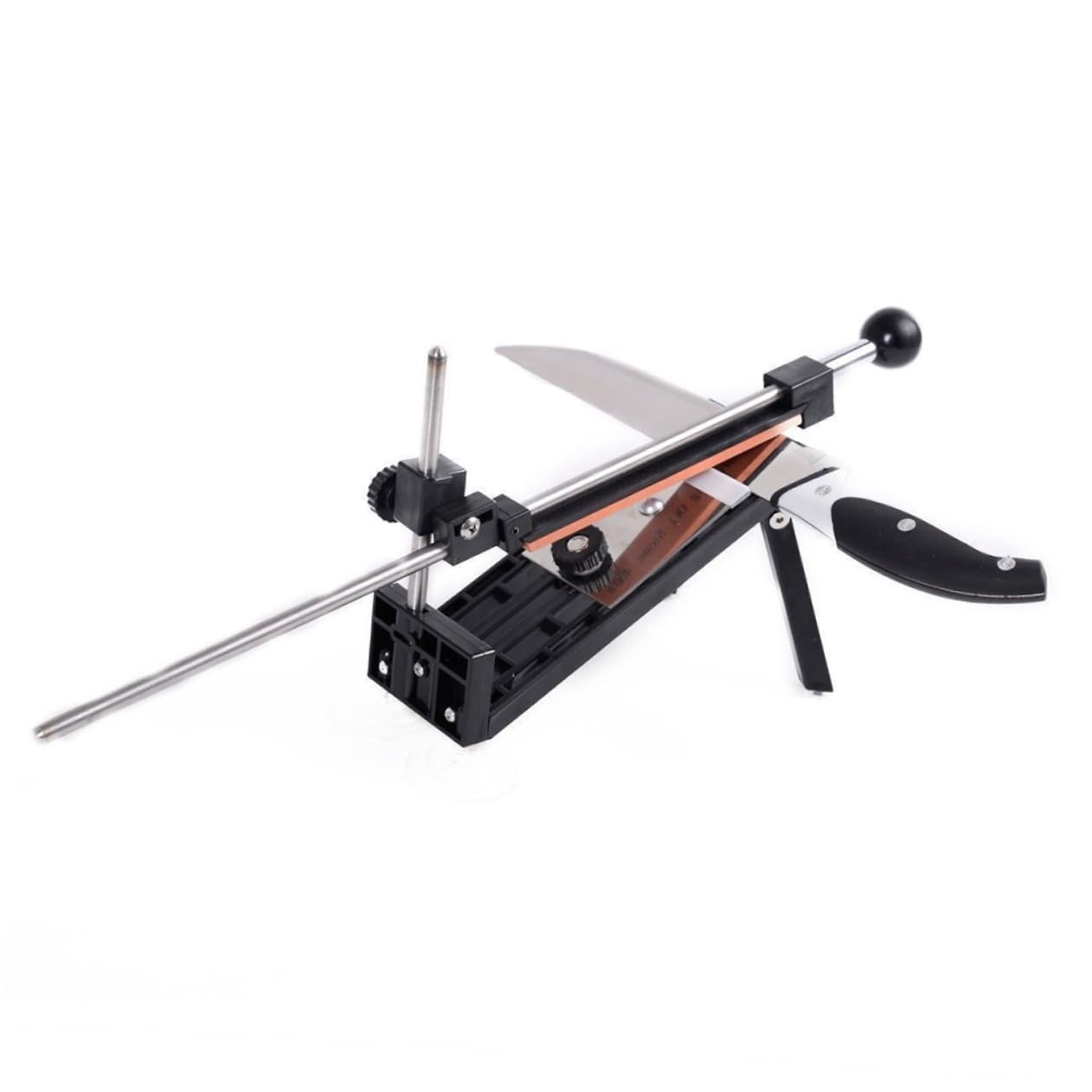 Aiguiseur Cuisine Professionnel à Angle Fixe 4 Pierres Inox Et Abs Multi-échelles Affûtage Grossier Et Fin Tout Type De Couteaux Usage Domestique Professionnel