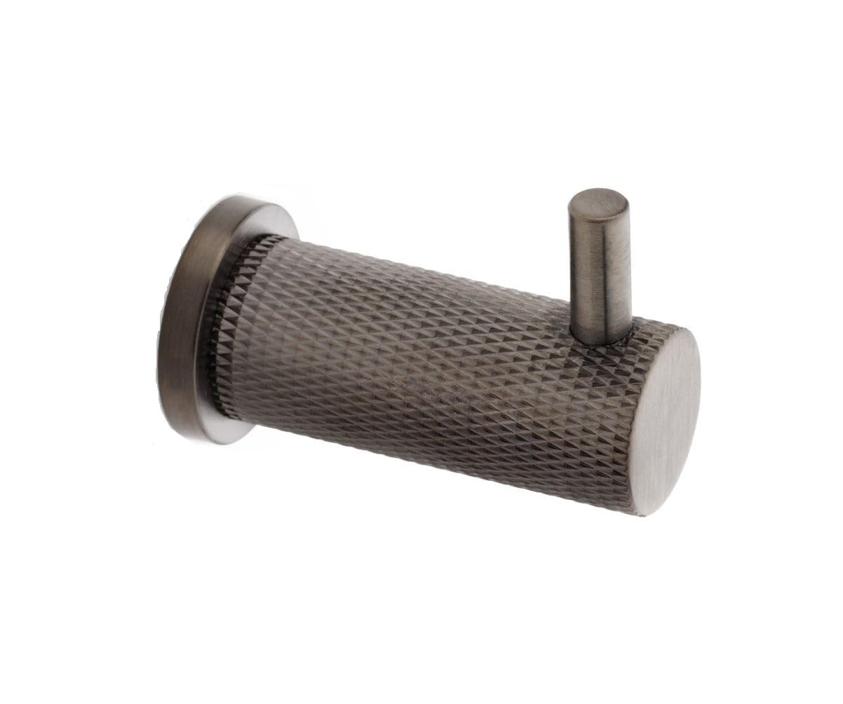 Carlisle Brass Alexander & Wilks Brunel Knurled Coat Hook, Wall-Mounted (Dark Bronze PVD)