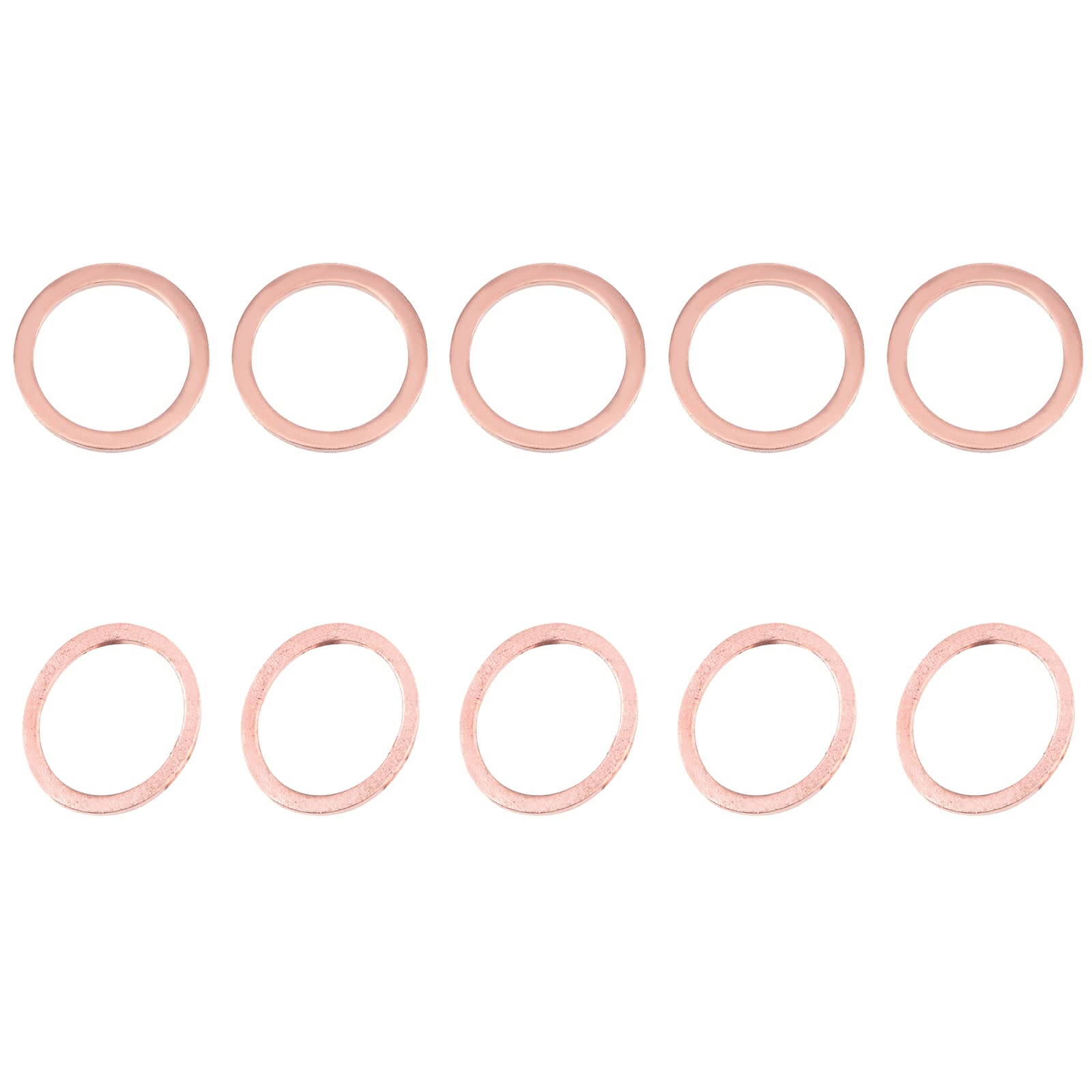 DTGN 14.3mmx18mmx1.5mm(IDxODxT) Flat Copper Sealing Washers, 50Pack, Good for Industrial Machinery M14 Screws