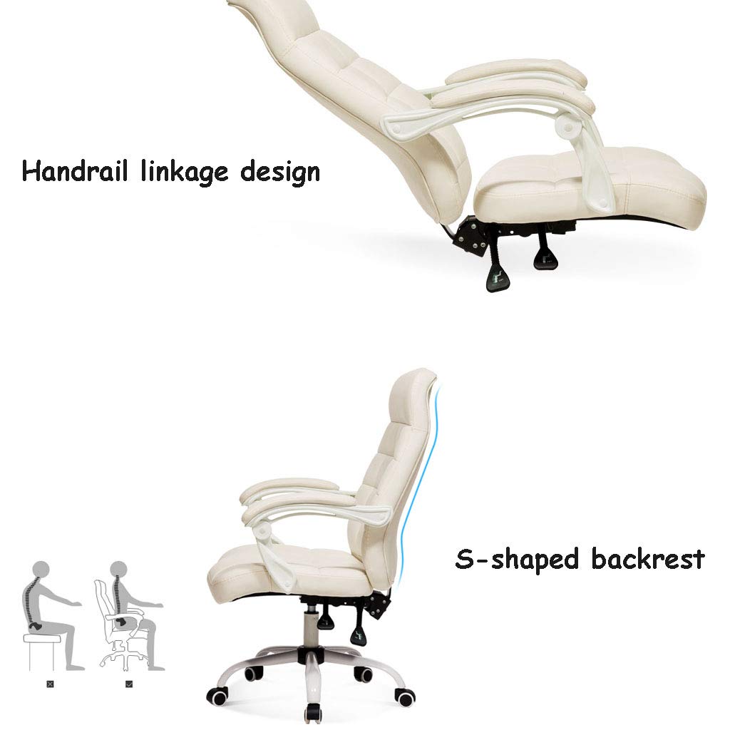 Amazon.co.jp: デスクチェア、PUレザースイベルオフィスチェア