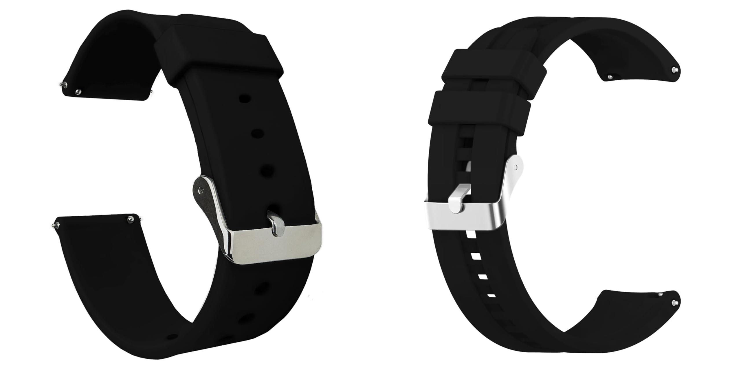 acm pack of 2 watch strap silicone belt 20mm compatible with garmin venu sq smartwatch casual classic smart band (black)