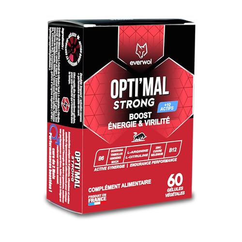 OPTI'MAL STRONG – Complément Alimentaire Homme – Énergie & Vitalité – Ginseng, Maca, Guarana, Zinc & Vitamines – Soutien de la Forme & de...