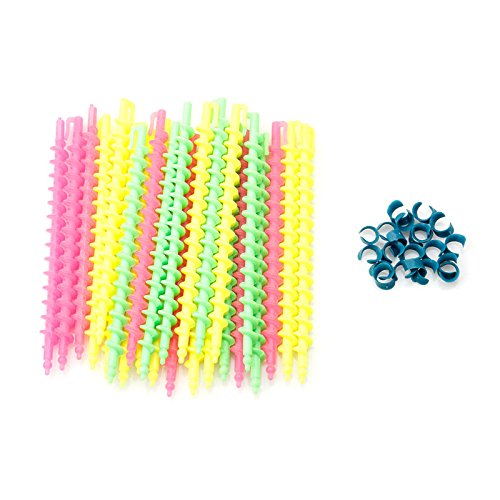 26Pcs Long Plastic Styling Barber Salon Tool Hairdressing Spiral Hair Perm Rod