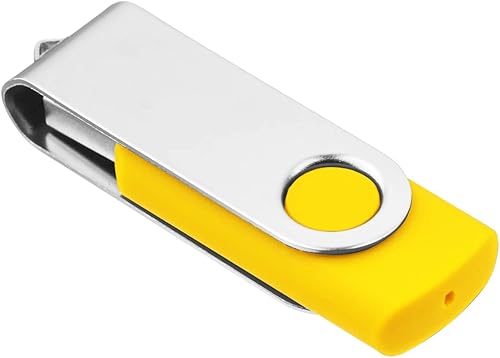 Unidad flash USB de 1 GB, 1 unidad USB 2.0 giratoria USB Stick Memory Stick Metal Pen Drive (amarillo)