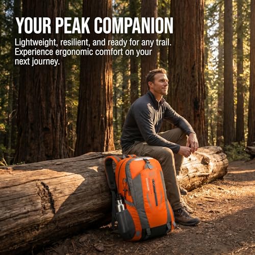Mochila impermeable deportiva plegable color naranja miniatura 3