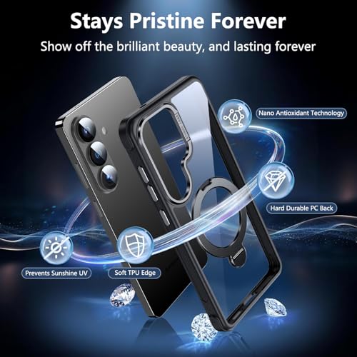 Funda Samsung Galaxy S26 Upholyee transparente con soporte magnético de 360 grados 5