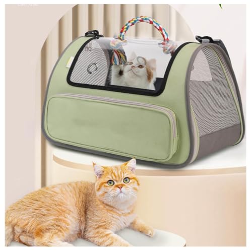 ペット キャリー 軽くて持ち運びやすい キャリー 猫 耐荷重7kg ペットキャリー 犬 大型猫・小型犬用,Green