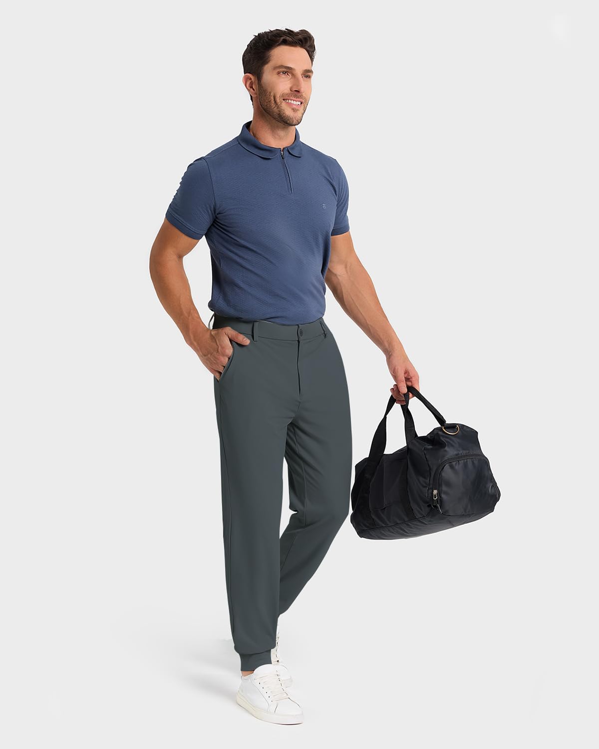 SNOWTEN Pantalon de jogging de golf pour homme avec 5 poches, coupe extensible, pour le travail, la course à pied, la salle de sport