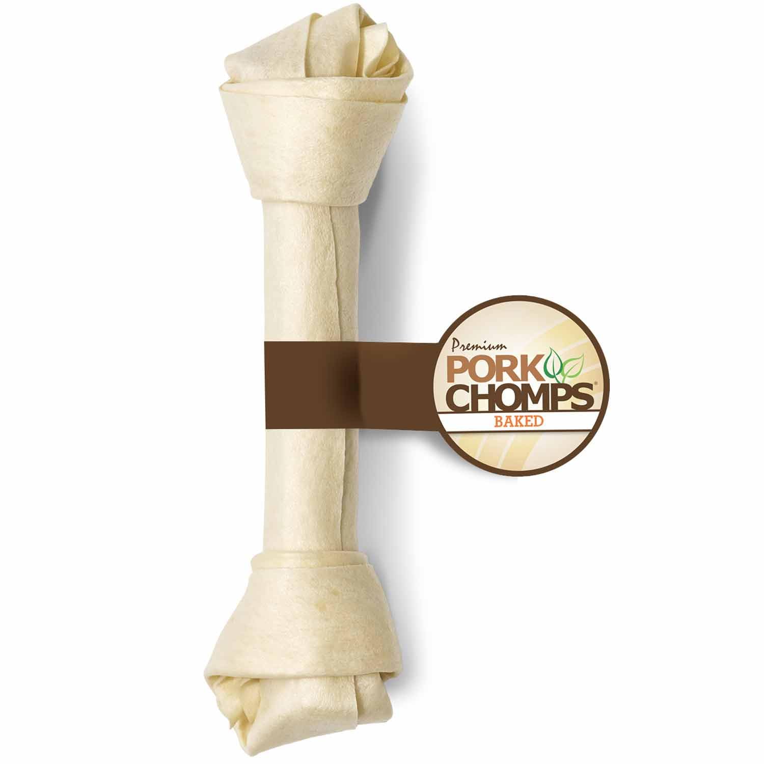 Pork Chomps Baked Pork Skin Dog Chew, 11-inch Knot, 1 Count