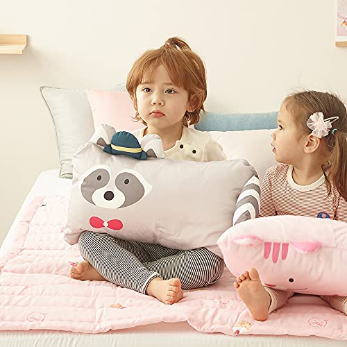 Milo & Gabby Animal Toddler Pillow Cover (Case Only) - 100% Cotton - Bed Time, Toy, Travel, Decor Item - Machine Washable - 12 X 20 Inches - Pack Of 1 (Ami Raccoon) #TOP4