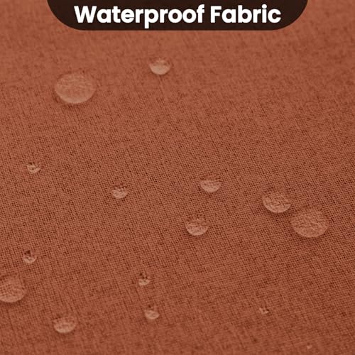 Image of COSVIYA 100% Blackout Burnt Orange Linen Curtains & Drapes 72 Inch Length | Light Blocking Full Room Darkening Grommet Insulated Thermal Window Panels for Bedroom /Living Room,52x72 inches,2 Panels