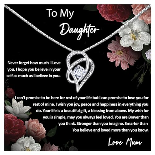 A Necklace Gift Message from Mum to Daughter Jewellery Birthday Gift for Girls Mother gift to Daughters Present