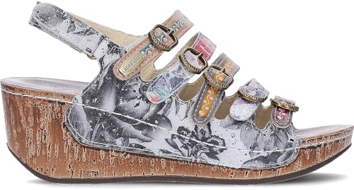LAURA VITA Sandales DINO0523 l'artisanat du cuir et design floral