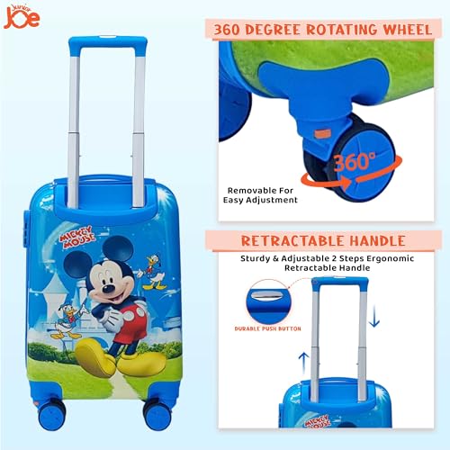 Image of JUNIOR JOE 20 Inch ABS 4 Double 360 Degree Wheels Travel Trolley Suitcase for Kid's Mother (Sky Blue)