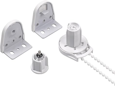 HUIYEETEX 25mm Metal Bracket Upgrade Roller Blind Fittings Spare Kit, Window Shade Repiar Kit Complete with Metal Brackets & End Plug, Shade Weight Max Load 6.6 LBS 3 KGS
