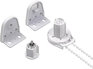 HUIYEETEX 25mm Metal Bracket Upgrade Roller Blind Fittings Spare Kit, Window Shade Repiar Kit Complete with Metal Brackets & End Plug, Shade Weight Max Load 6.6 LBS (3 KGS)