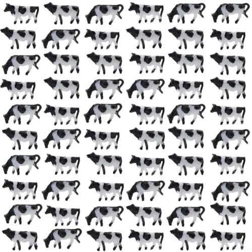 Besttoolifes - Besttoolifes Lot de 30 figurines d'animaux de la ferme peintes à l'échelle 1:150 pour maquette de chemin de fer miniature pour décoration de train