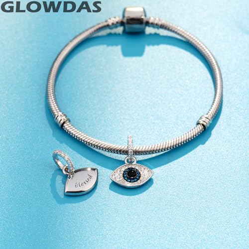 Evil Eye Charms Dangle fit Pandora Mothers Day Bracelet Necklace, 925 Sterling Silver Sparkling Turkish Blue Eye Charm Pendant with Blessed, Lucky Gifts for Family/Friends/Couple4