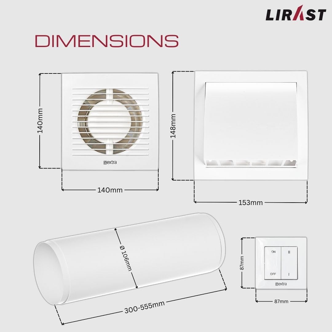 Ø 100mm VMC Double Flux Complet avec Interrupteur - Récupérateur de Chaleur - Ventilation Extracteur dAir Repartiteur de Chaleur - Axial