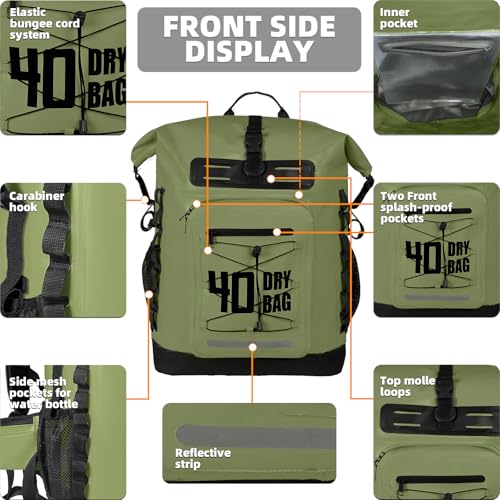 Image of MORXPLOR Dry Bag Waterproof,5L /10L /20L /30L /40L /55L Roll Top Dry Bag Backpack with WaterProof Phone Case for Swim,Kayak