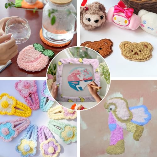 Image of ICZW Gripper Strip Frame 19.6 inch x 19.6 inch Punch Needle Rug Hooking Frame with Frame Cover (Light Pink)