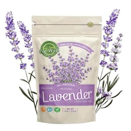 Eat Well Dried Lavender Flowers 4 oz - Edible Culinary Lavender for Baking & Cooking, Tea, Soaps & Potpourri