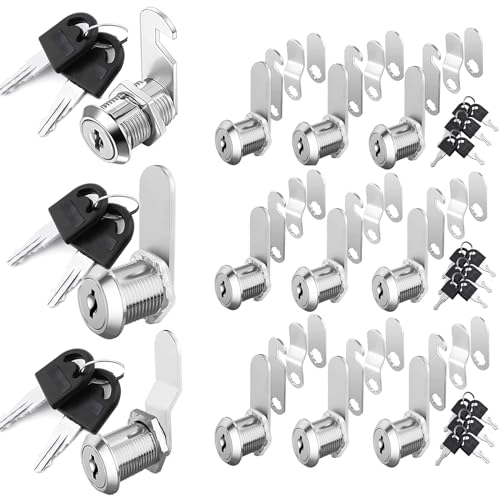 10pcs Barillet Boite aux Lettres avec 4 Plaques de Verrouillage Différentes, Serrure avec Clés pour Boite aux Lettres, Placard, Meuble (10pcs 30mm)