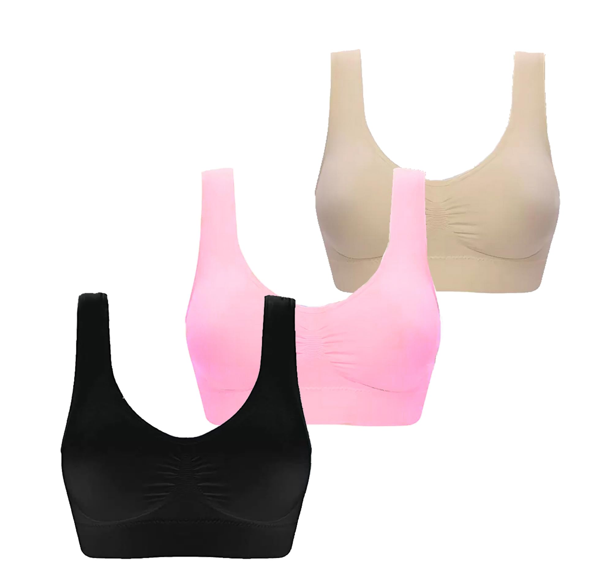 braashee Pack of 3 Girls Sports Non Padded Teenager Full Coverage Cotton Bra (Multicolor) APE108_AIR-picture-18