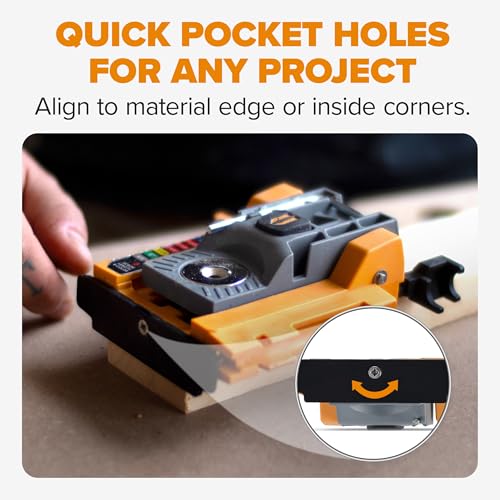 Image of BORA Mini Pocket Hole Jig Kit Auto-Adjusting Portable Pocket Hole System for Woodworking Best Drill Jig for Angled Holes with Screws Complete Pocket Screw Jig Tool Set
