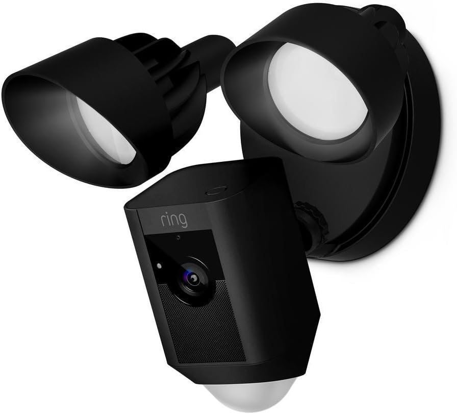 Ring, DB Ring-FLCAM-B, Ring Floodlight Cam/Motion-Activated/Siren Alarm / 2-Way Talk / 1080p / Black Case