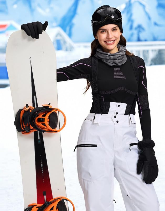 Pioneer Camp Skiunterwäsche Damen Warme Thermo Unterwäsche Elastizität Atmungsaktiv Sportunterwäsche Set Lange Basisschichtunterhose für Running Skiing