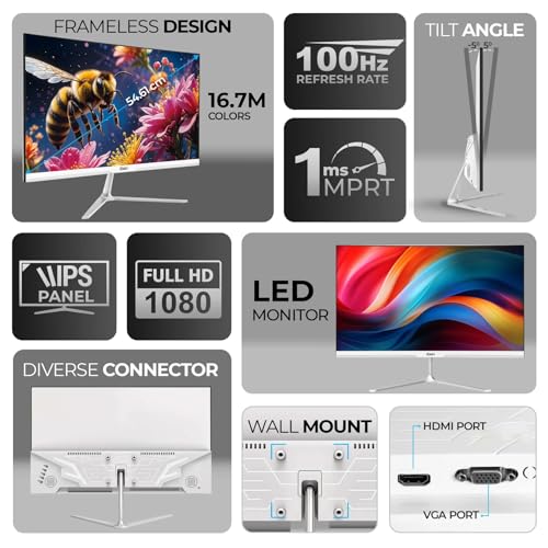 Image of Desktop Computer Set with i7 3770, 21.5-inch FHD 100Hz Monitor, 8GB RAM, 256GB SSD, Windows 10, Keyboard, Mouse, Wi-Fi Dongle, Speakers