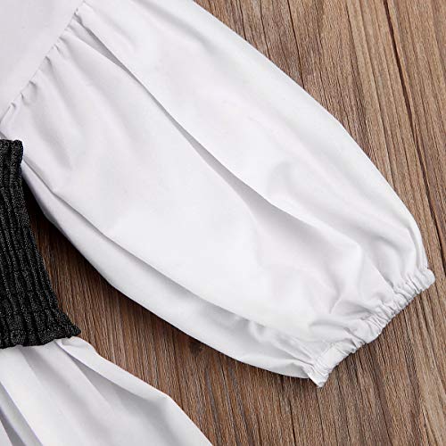 image for Argorgeous Baby Girls Dress Shirt White Puff Long Sleeve Tops Toddler 