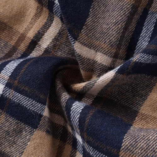 RTTUIOP Plaid Jacket Mens Hoodies Winter Casual Coats Long Sleeve Big and Tall Checkered Button Down Hoody Warm with Hood3