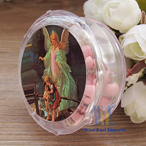 Baptism Scented Rosary Favor - 12 Pcs Guardian Angel Baptism Pink Rosaries With Individual Gift Box Christening Gift #TOP3