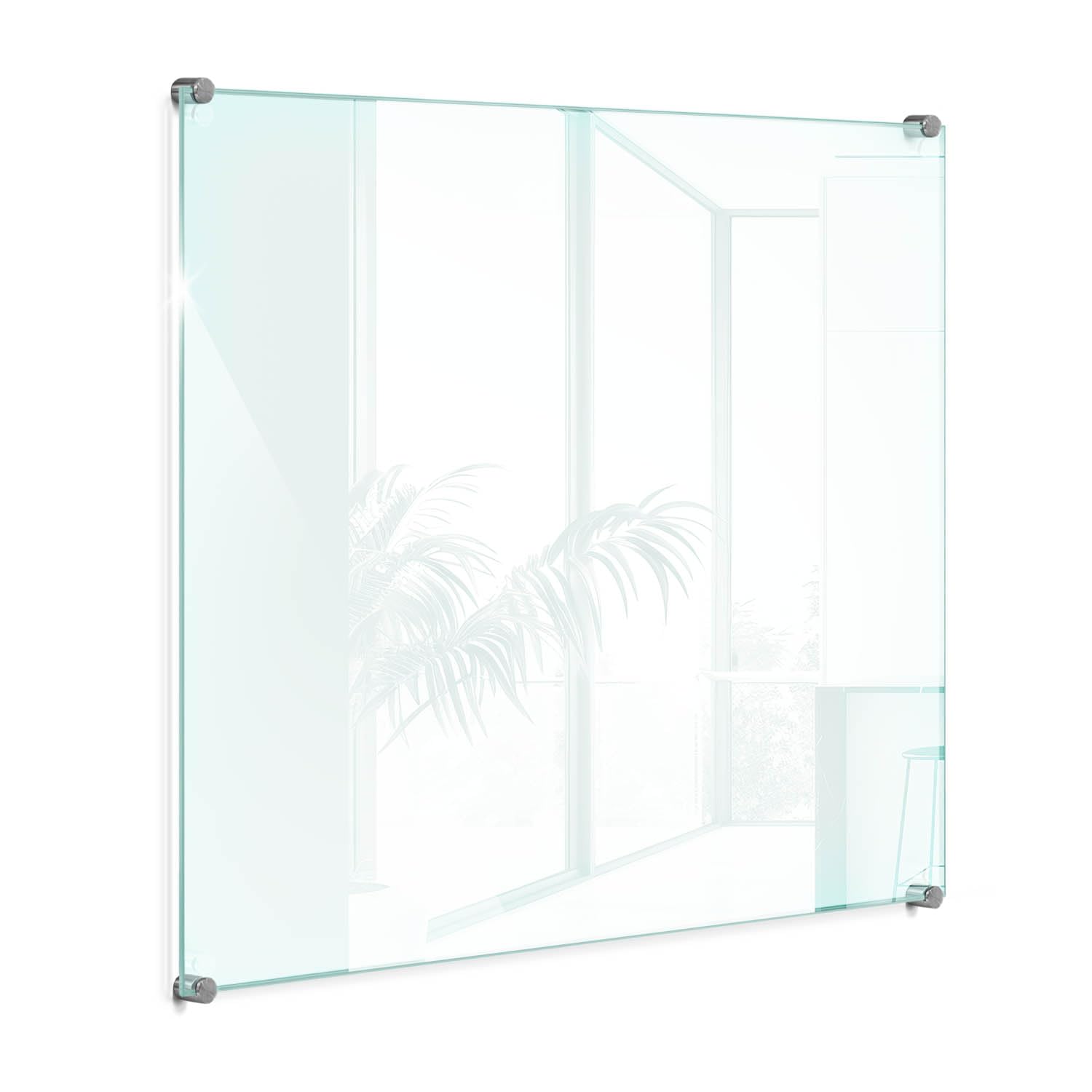 Tulup Panneaux pour la Cuisine 60x60 cm Anti-éclaboussures Transparent 4mm d'épaisseur Crédence de Cuisine Verre Trempé Float Plaque en Verre Montage Mural de Fixation Inclus