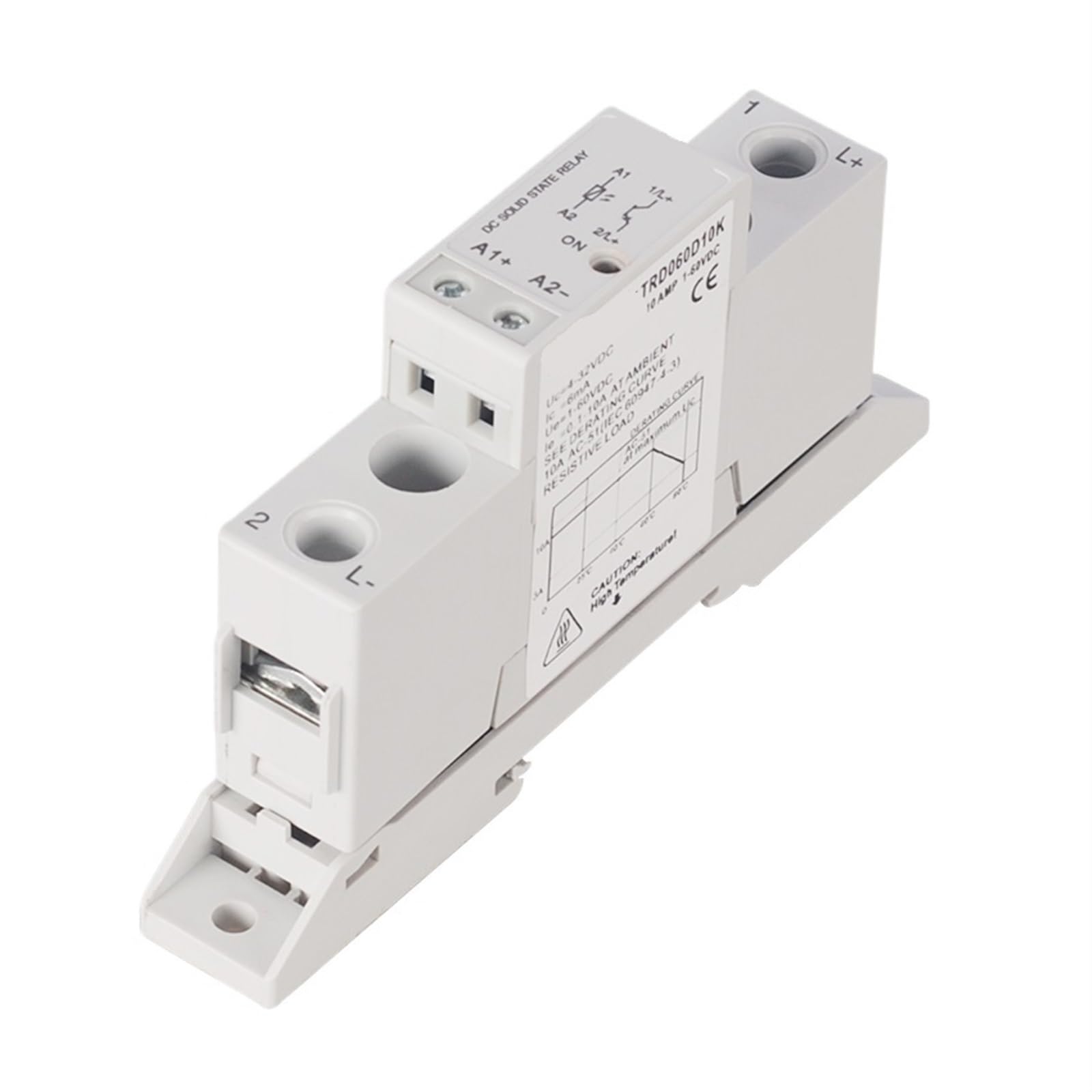 TRD060D10K 10A Smart Din Rail SSR relé de estado sólido 5V 12V 24V 32VDC entrada 1-60VDC módulo de placa de salida relé Control voltaje