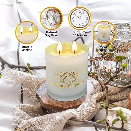 Serenity Crystals Candle Infused with Crystals (Amethyst/Sea Salt & Sage) - Image 7