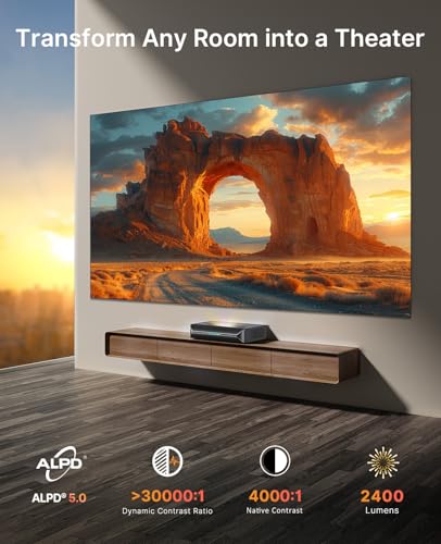undefined NexiGo Aurora Pro MKII, 4K Tri-Color Laser UST Projector, 30000:1 Contrast Ratio, Dynamic Iris & Laser Dimming, 0.21:1 Throw Ratio, Dolby Vision & Atmos, HDR10+, 3D, 4.2ms ~ 8ms Low Latency の商品画像 4