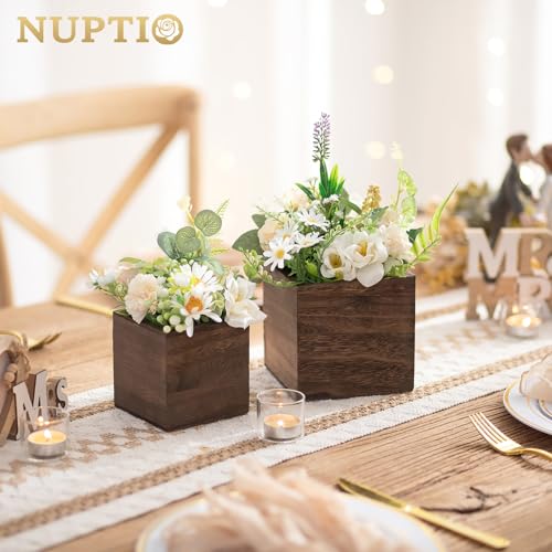 Vase de decoration maison interieur en bois : lot 12 vases vintage Nuptio de table