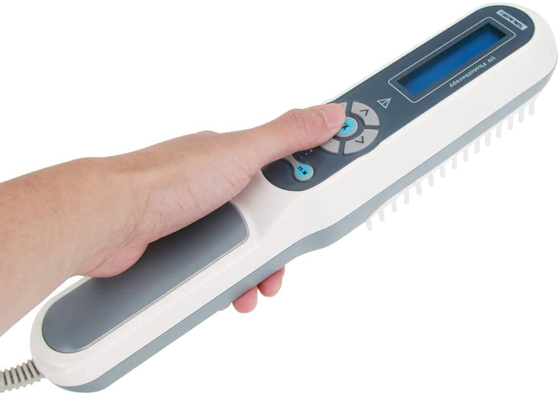 HASMI, lampada UV a banda stretta 311 nm per fototerapia, con pettine incluso, occhiali protettivi inclusi, controllo LCD digitale del timer di terapia