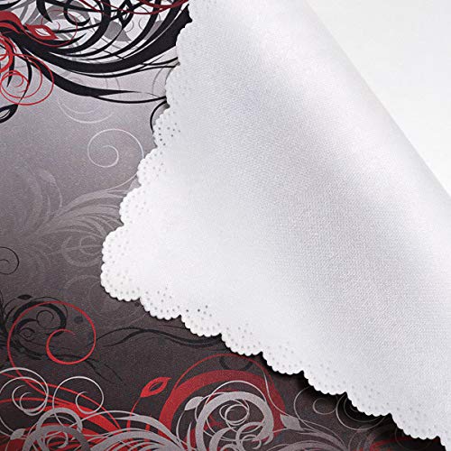 Britimes Set of 6 Placemats Abstract Red and Black Lines Kitchen Decorative Polyester Non-Slip and Heat-Resistant 12x18 Inches Place Mats for Dining Table