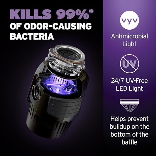 Image of INSINKERATOR Evolution .75HP LED Garbage Disposal & Antimicrobial Flange | 3 /4 HP, Advanced Series, Continuous Feed Food Waste Disposer, Odor-Fighting LED Flange​, 9-Year Limited Warranty, Septic Safe